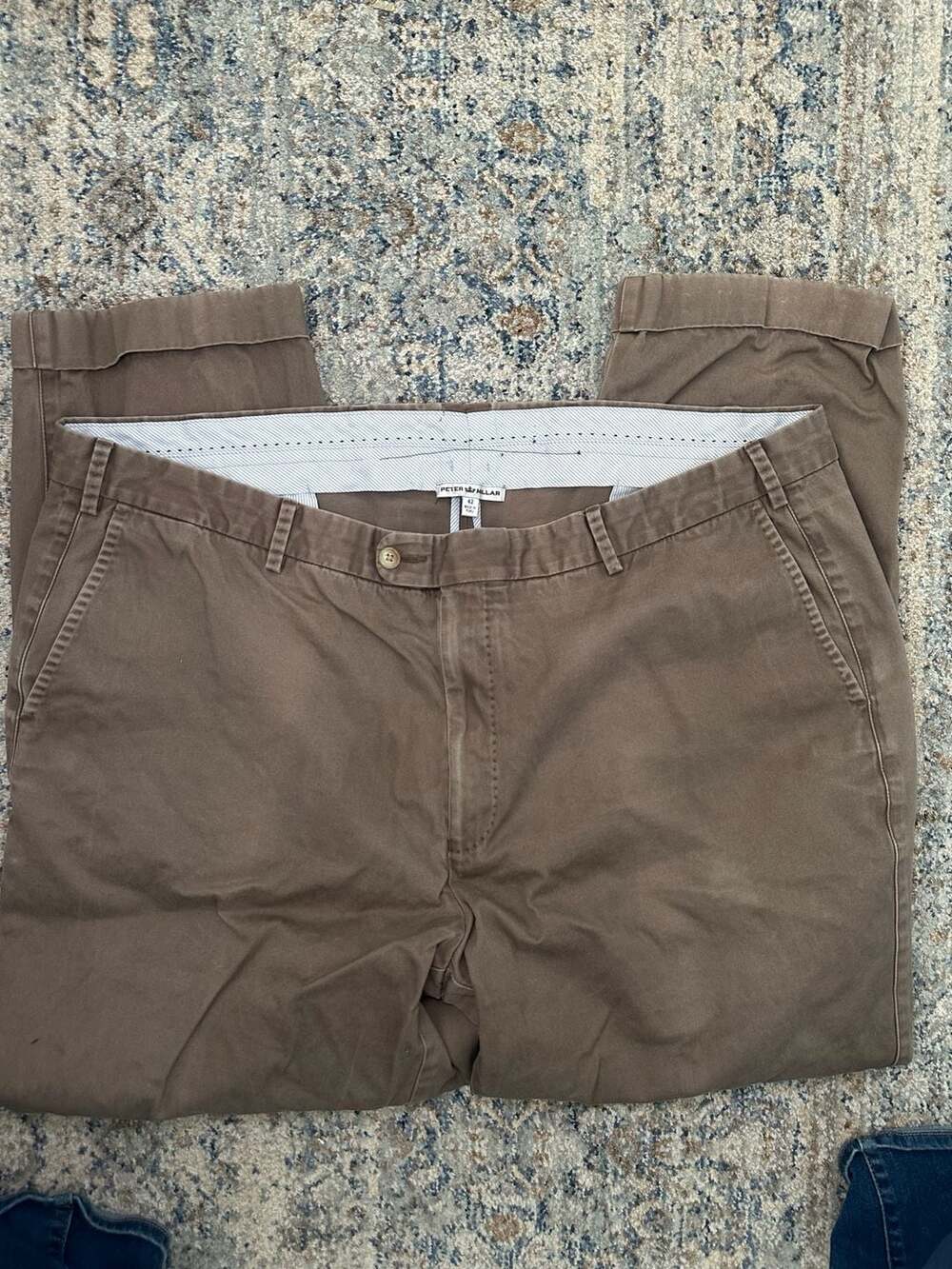 Peter Millar Men's Brown Cotton Chino Casual Pants Size 42